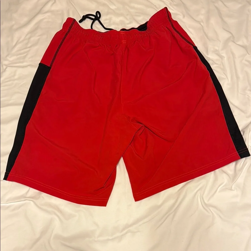 Adidas Red and Black Athletic Shorts - Picture 2 of 2